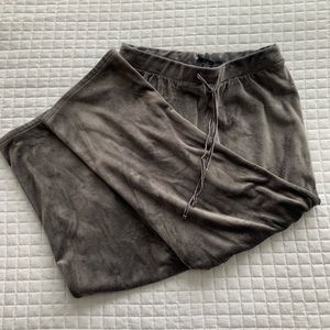 Cynthia Rowley Womens Super Soft Velvet Drawstring Gray Pajama Pant Size Medium
